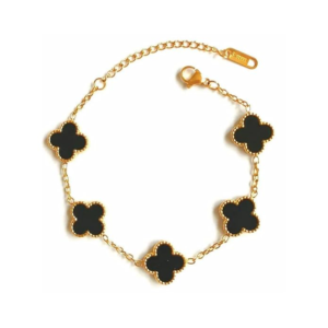 SALVE Clover Anti Tarnish Bracelet for Women Stylish | Stainless Steel Bracelet for Woman | Fashion Jewellery for Women Aesthetic Accessories for Girls Chain Bracelet Gold